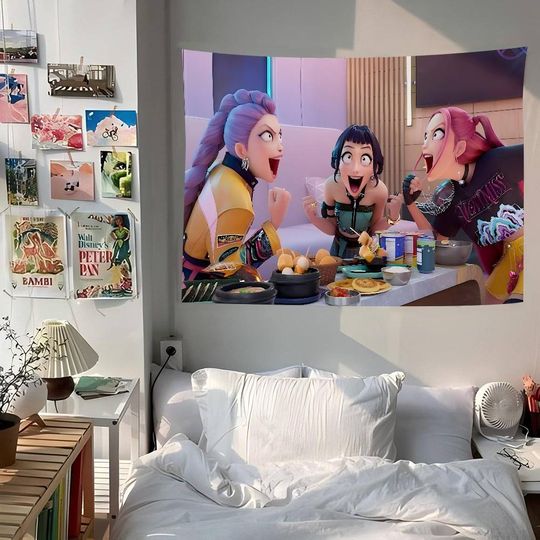 Discover KPop Demon Hunters Cartoon Tapestry