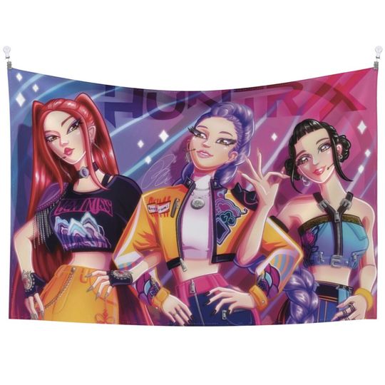 Discover Kpop Demon Hunters Huntrx Wall Tapestry