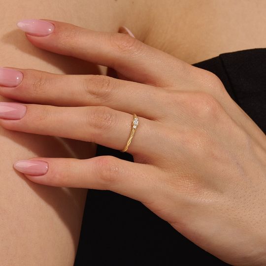 Discover Minimal Braided Solo Ring, Solid Gold Cute Promise Rings
