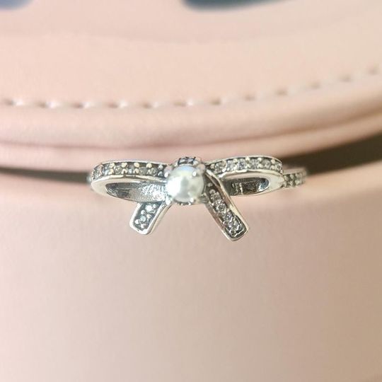 Discover Pearl Bow Ring,Rings for Women,Fashion Jewelry,Gift for her 925 Sterling Silver