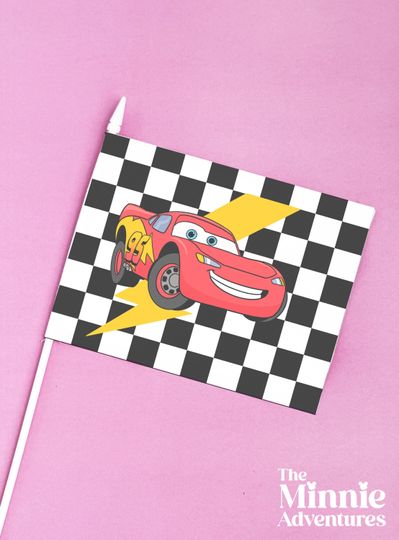 Discover Theme Park Stroller Flag Mini Flag | Kachow Lightning Mini Hand Flag
