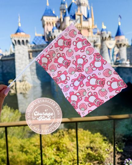Discover Mini Hand Flag Strawberry Bear | Mini Flag