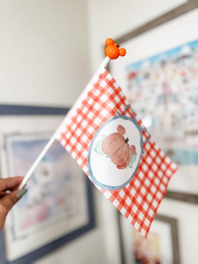 Discover Mini Hand Flag Pumpkin Coquette | Park Accessory | Theme Park Trip