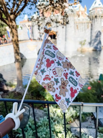 Discover Park Accessory Disneyyy Cartoon Cute Mini Hand Flag