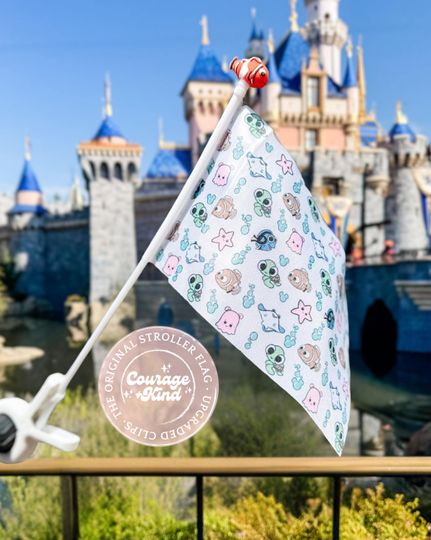 Discover Park Accessory Disneyyy Cartoon Cute Mini Hand Flag