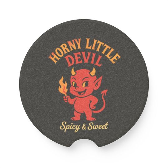 Discover Soapstone Car Coaster: Horny Little Devil | Spicy & Sweet Humor | Car Accessory