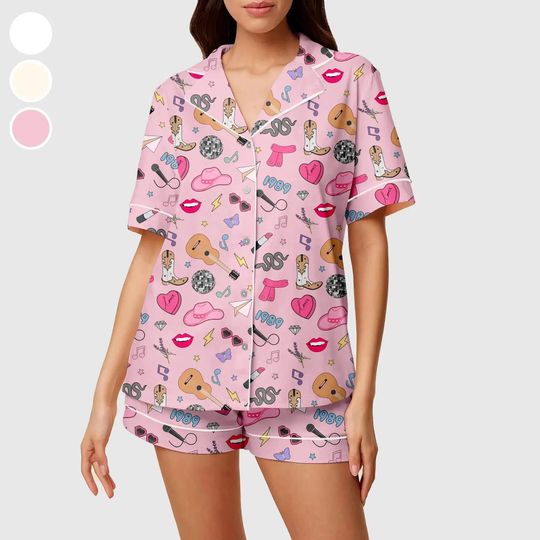 Discover Pop Star Singer Satin Pajamas Set, Gift For Her, Silk Loungewear, Soft and Comfort Pajamas