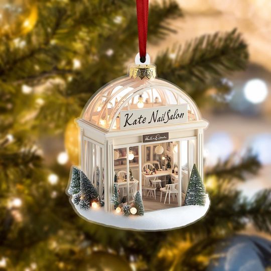 Discover Personalized Nail Salon 2D Flat Acrylic Ornament Not 3D, Nail Tech Christmas Ornament