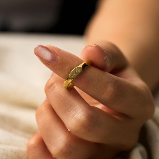 Discover Custom Birthflower Ring  Personalized BirthFlower Ring  Bridesmaid Gift  Skinny Custom Ring  Bridesmaid Skinny Jewelry