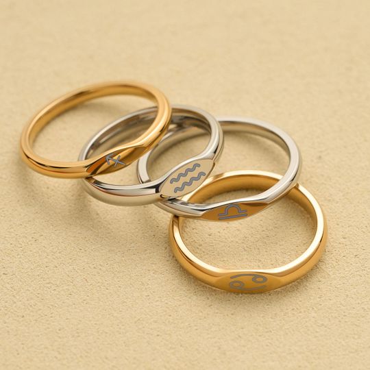 Discover Personalized Zodiac Ring - Couple Gift - Perfect Birthday Gift & Bridesmaid Gift - Custom Birthstone Astrology Jewelry - Unique Gift for Her