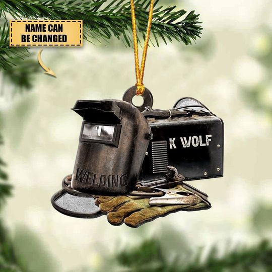 Discover Personalized Welder Christmas Ornament, Custom Welding Acrylic Flat Ornament