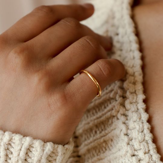 Discover Minimal Stacking Ring, Dainty Pinky Gold Ring, Simple Minimalist Jewelry Gift for Her