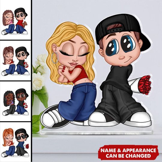Discover Y2K Couple Frame Gift For Him, Gift For Her Home Decor Personalized Acrylic Block Plaque