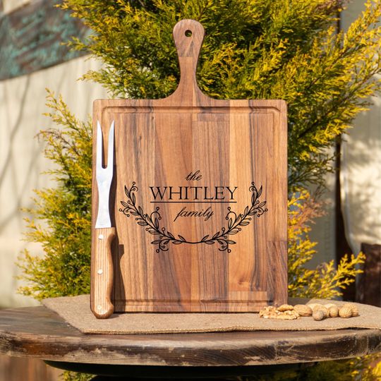 Discover Charcuterie Board, Personalized Serving Board With Handle, Monogrammed, Personalized Cheese Board, Engagement Gift, Bridal Shower Gift