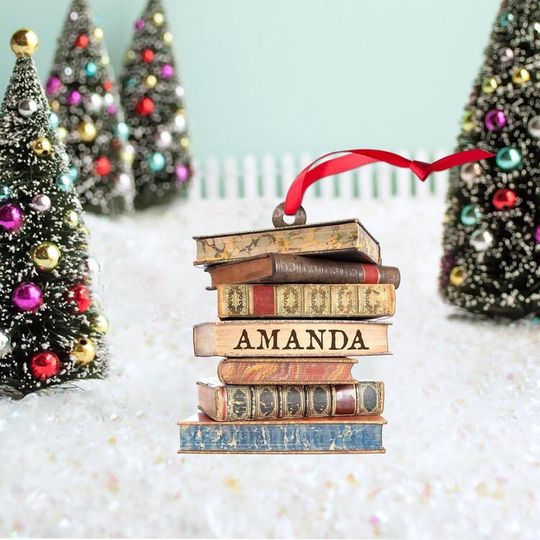 Discover Personalized Books Christmas Tree Ornament, Books Christmas Ornament