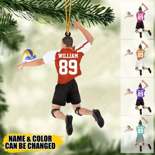 Discover Personalized Volleyball Man Ornament, Volleyball Player Ornament, Volleyball Ornament, Volleyball Keepsake, Volleyball Christmas Ornament