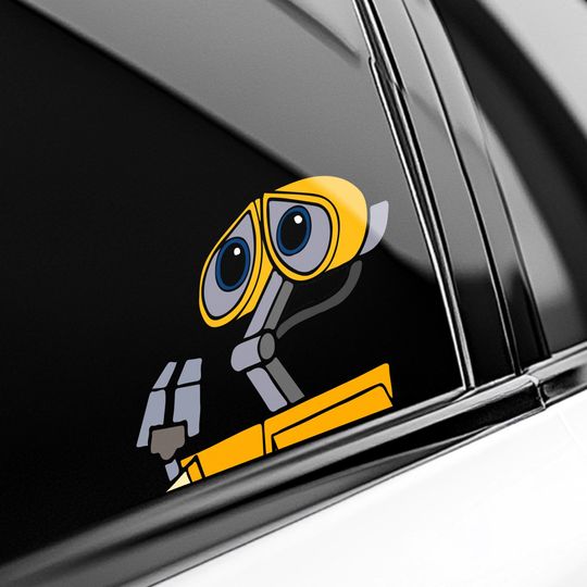 Discover Eve from Wall E Peeker Peeking Car Decals Wall Decor Bumper Cartoon Stickers Waterproof Laptop Tumblers Disneyyy Movie Characters C1F227