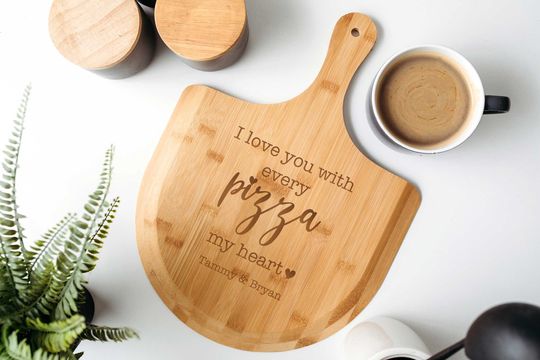 Discover I Love You With Every Pizza My Heart - Personalised Pizza Serving Board