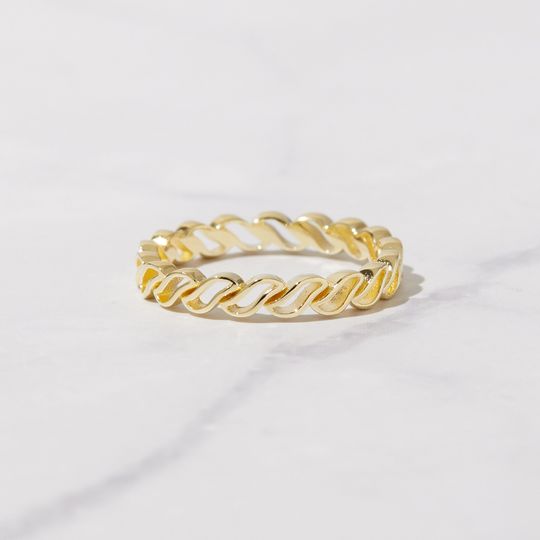 Discover Dainty Stacking Ring, Gold Minimalist Ring, Simple Ring, Silver Ring, Gift for Her, Delicate Ring, Eternity Ring, Wave Ring