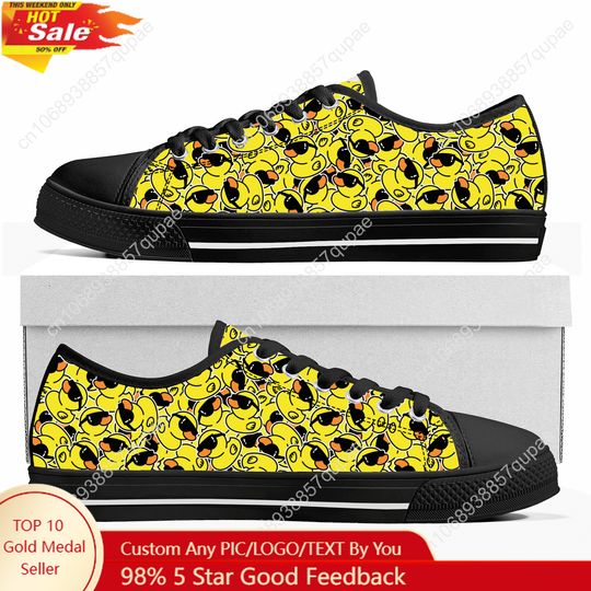 Discover Yellow Duck Printed Low Top High Quality Sneakers
