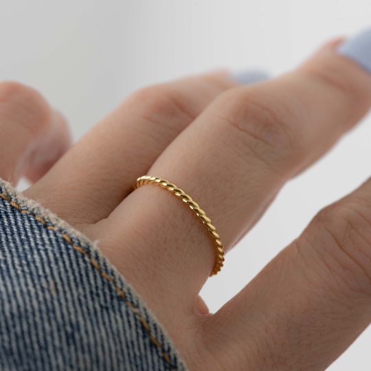 Discover Sterling Silver Dainty Spiral Stackable Ring
