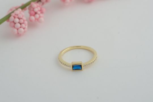 Discover Dainty Sapphire & Diamond Stacking Ring, Gold Minimalist Sterling Silver Thin Ring