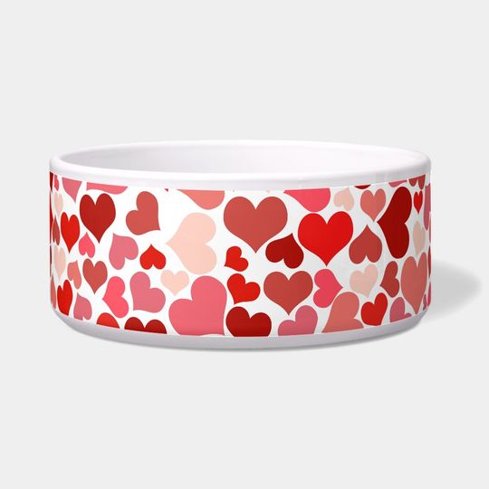 Discover Pattern Of Hearts, Red Hearts, Love pet bowl