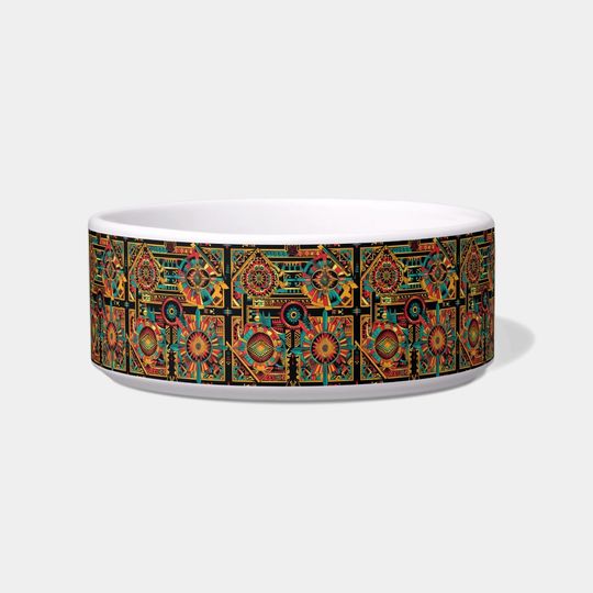 Discover Luxurious Teal "Aztec Dream" Cozy Pet Bowl