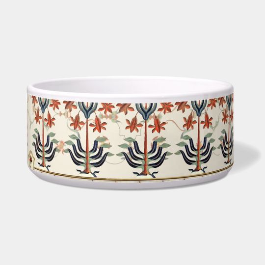 Discover Mughal Floral Paisley: Ethnic Digital Elegance. Pet Bowl