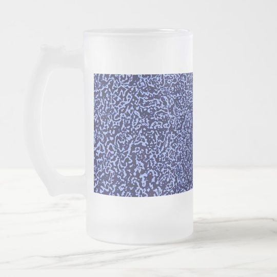 Discover Botanical Pattern in Blue Frosted Glass Beer Mug