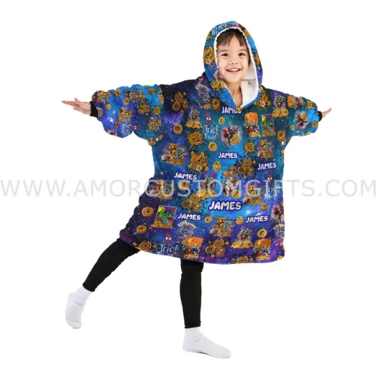 Discover Personalized Superheroes Team Explore Halloween Snug  Hoodie Blanket