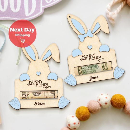 Discover Custom Easter Tag, Bunny Money Holder, Easter Bunny Present,