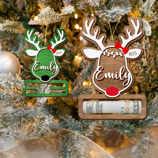 Discover Personalized Reindeer Money Holder Ornament, Rudolph Wooden Christmas Gift 2025
