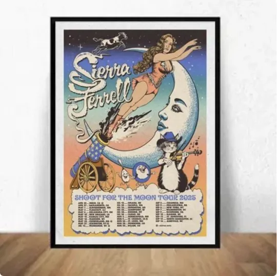 Discover Sierra Ferrell Shoot For The Moon 2025 Tour Poster