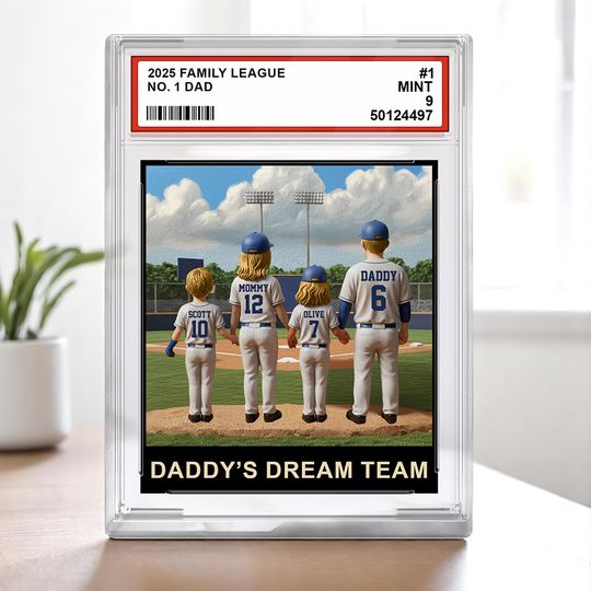 Discover The Family League Card - Personalized Father Custom Shaped Acrylic Plaque