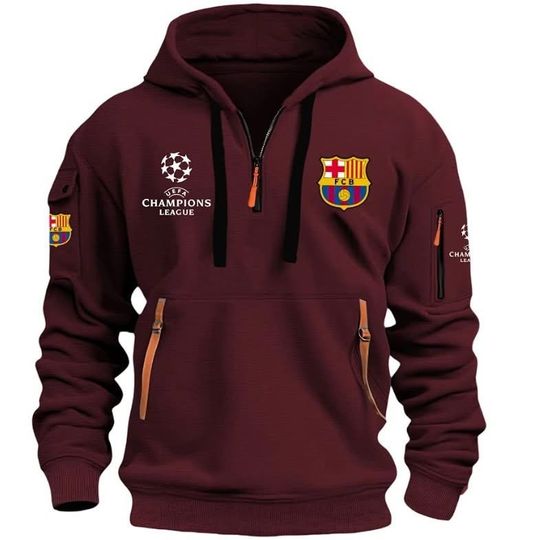 Discover barcelona uefa mistrzów ligi ćwierć zip hoodie barcelona