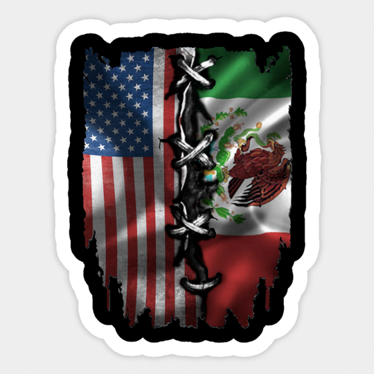 Discover USA American Mexican Flag - Mexico Flag - Sticker
