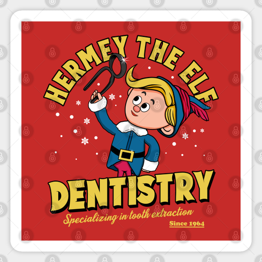 Discover Hermey The Elf Dentistry - Hermey The Elf - Sticker