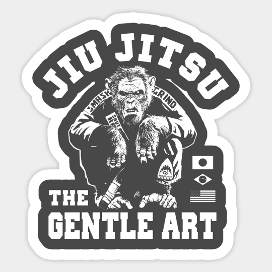 Discover Gentle Art Chimp - Jiu Jitsu - Sticker