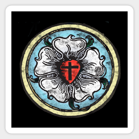 Discover Distressed Luther Rose Design Sticker
