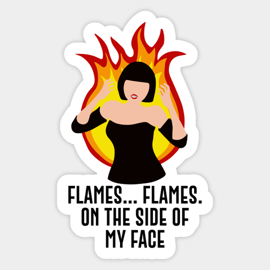 Discover Flames flames on the side of my face - Clue - Sticker