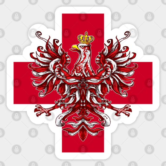 Discover Polish Eagle Cross - Polish Eagle - Sticker