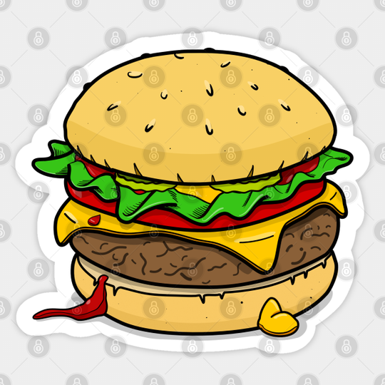 Discover Cheeseburger - Burger - Sticker