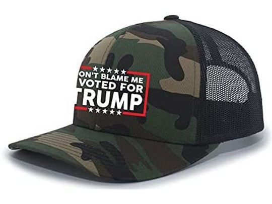 Discover Trenz Shirt Company Don't Blame Me I Voted for Trump Funny Political Men's Mesh Back Trucker Hat