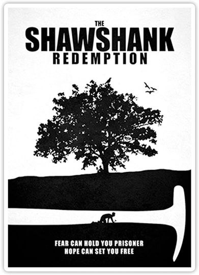 Discover The Shawshank Redemption Minimal Movie Poster Mmpg Graphic Sticker 3"