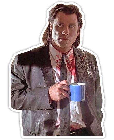 Discover Pulp Fiction Vincent Vega Coffee Sticker 2"
