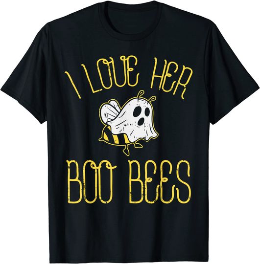 Discover I Love Her Boo Bees Couples Halloween Adult Costume T-Shirt