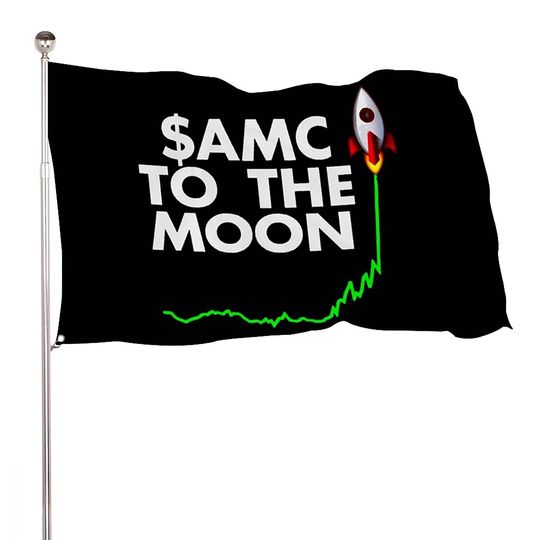Discover AMC - To The Moon Flag For Outdoor Indoor Home Decor Durable Garden Flags Polyester Banner Tapestry Poster