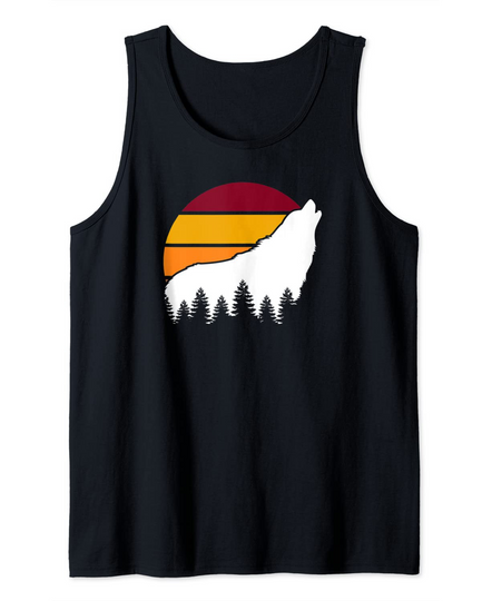 Discover Wolves Wolf Howling At Moon Tank Top