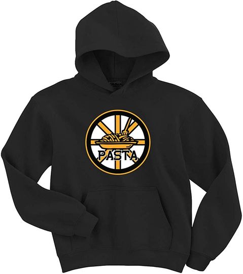 Discover Black Boston Pastrnak Pasta Logo hoodie